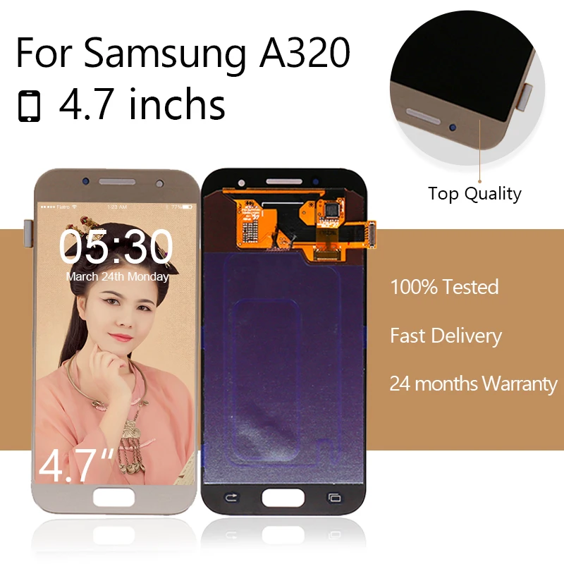 10 шт./лот для Samsung Galaxy A3 2017 ЖК дисплей + кодирующий преобразователь сенсорного