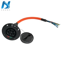 evse 16a 32a electric car vehicl ev type 2 inlet socket with cable cords 1 64ft european standard iec 62196 car side male socket