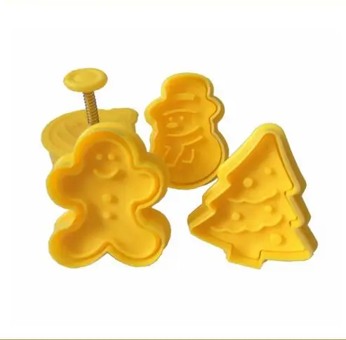 4 шт. Рождественский узор Пластиковая форма для выпечки Кухонное печенье нарезка