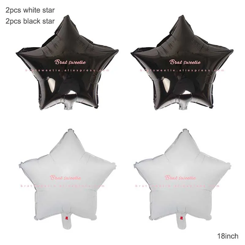2black 2white star Вечерние шары с пандой на день рождения, декорированные пандой, фольгированные шары, латексные шары, баннер для детского душа, украшения для дня рождения - Цвет: 2black 2white star