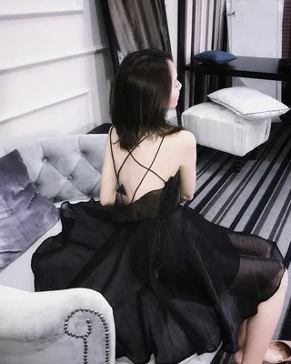 Черный Женские платья Ins Lady Kawaii Ulzzang шикарное сексуальное платье с открытой спиной женское винтажное Панк-Одежда Harajuku для женщин на каждый день - Цвет: Черный