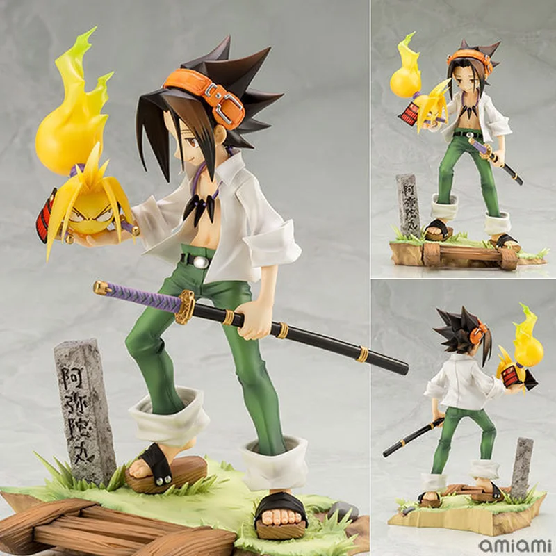 Аниме король шаманов Yoh Asakura 18 см ПВХ Фигурки игрушки Коллекция Модель для