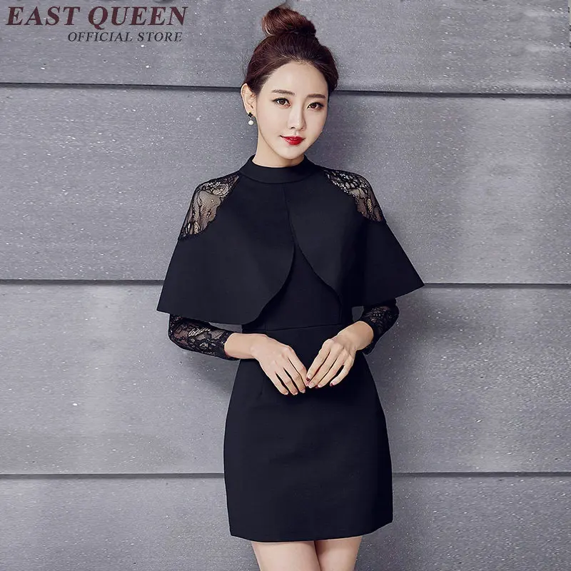 

Ladies elegant black lace up sweater 2019 KK055