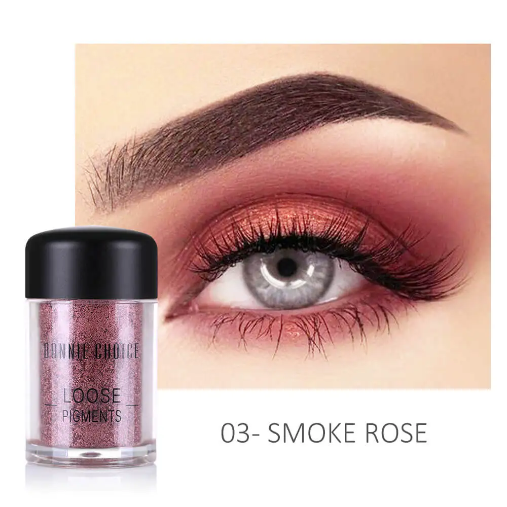 03 SMOKE ROSE Бонни выбор 8 цветов Блеск тени для век косметический макияж губы свободный макияж глаза Пигмент Порошок Comestic одиночные тени для век - Цвет: 03 SMOKE ROSE