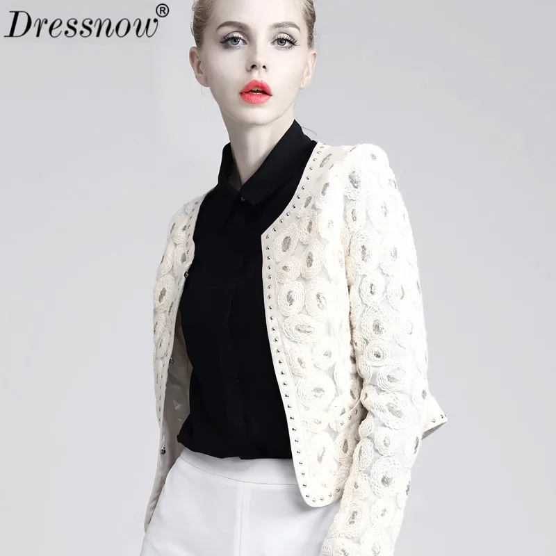 Dressnow Высококачественная женская дизайнерская укороченная трикотажная куртка