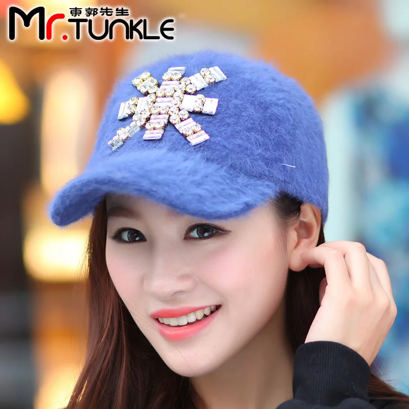 2015 new Korean style woman's baseball cap woman winter hat bucket warm rabbit fur | Аксессуары для одежды