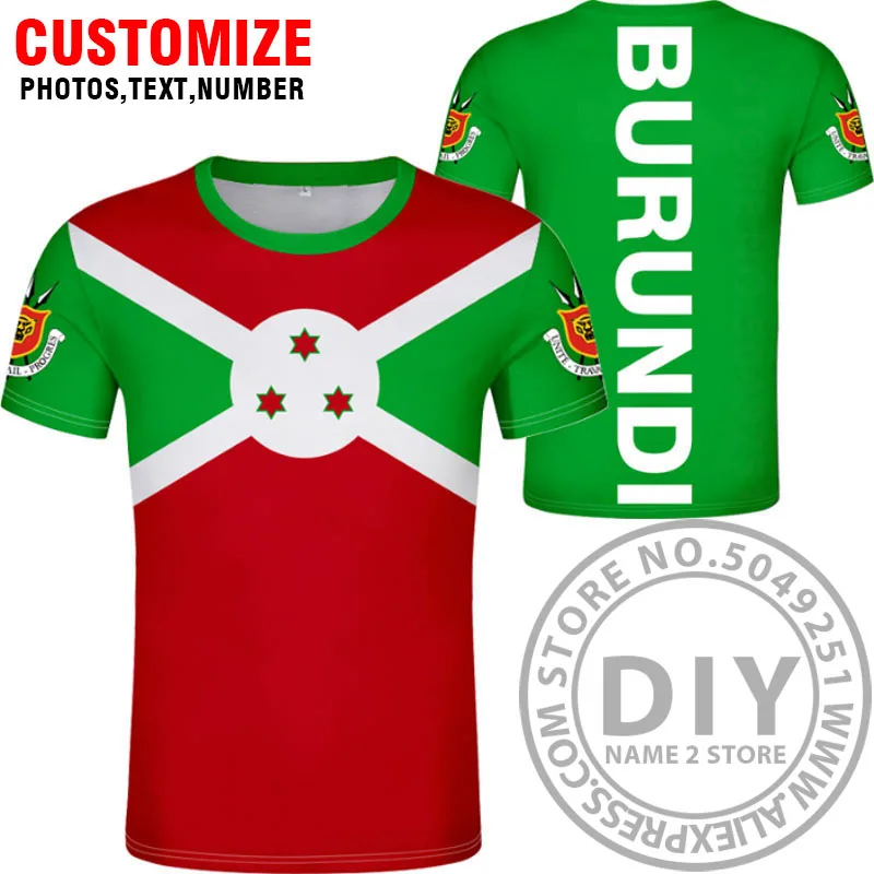 Style 12 BURUNDI t shirt logo free custom made name number bdi country t-shirt nation flag bi french burundian print black photo clothing - Цвет: Style 12