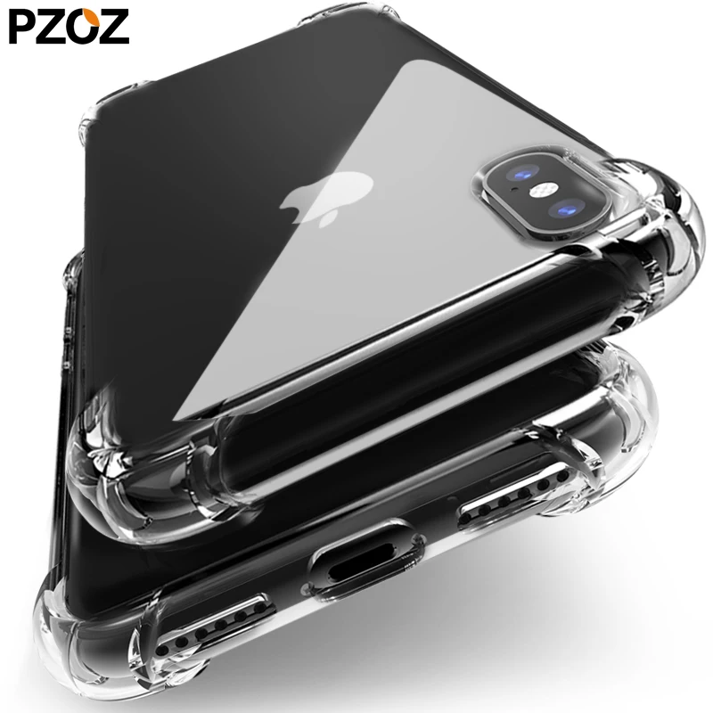 Прозрачный силиконовый чехол для iphone X Xr Xs Max|Бамперы| |