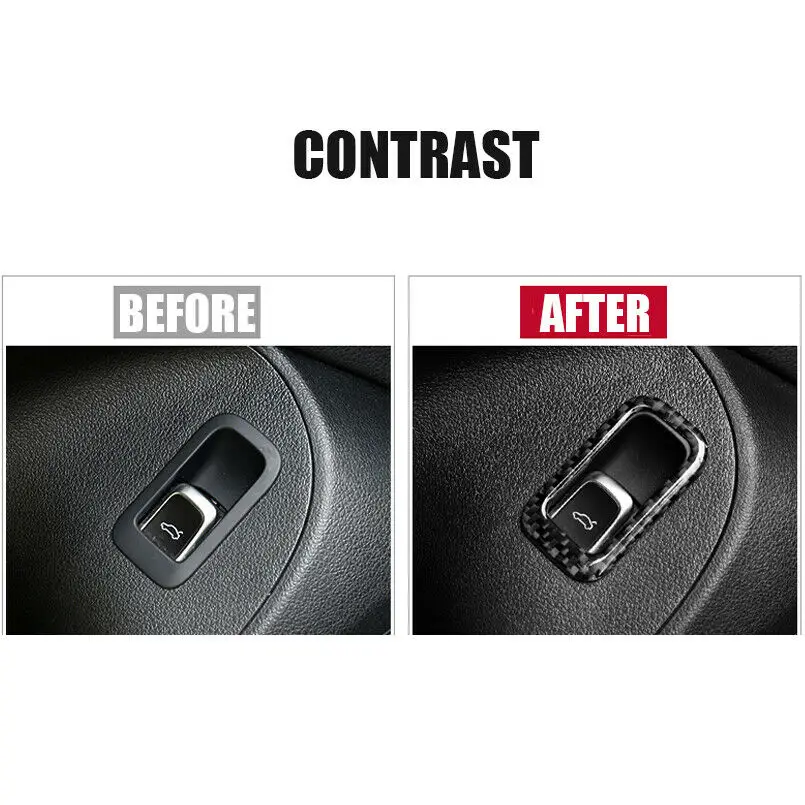 FOR AUDI Q5 CARBON FIBER CAR TRUNK SWITCH BUTTON FRAME TRIM STICKER | Автомобили и мотоциклы