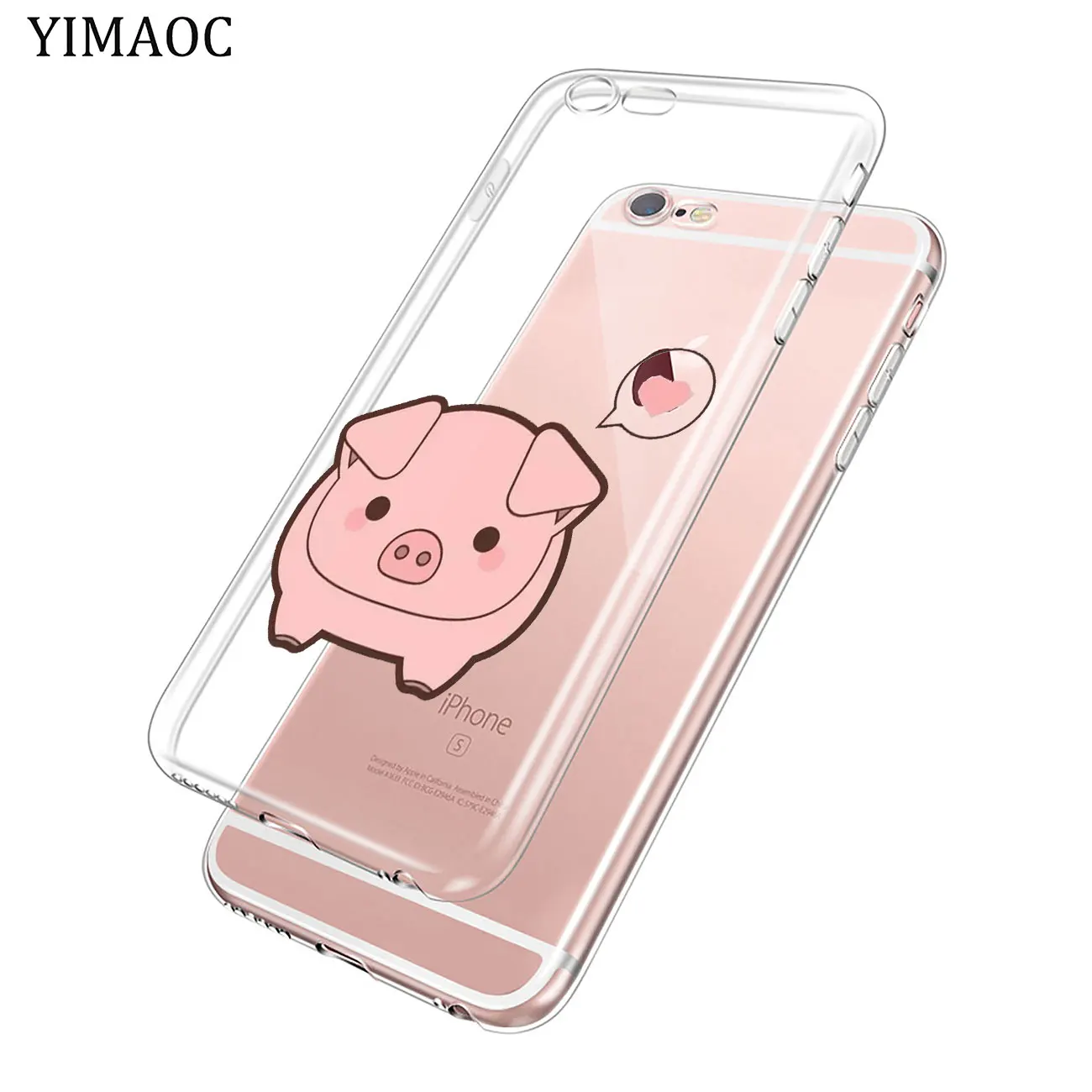 YIMAOC Piggy Милый Мягкий силиконовый чехол для телефона iPhone XR X XS 11 Pro Max 5 5S SE 6 6S 7 8 Plus 10 TPU