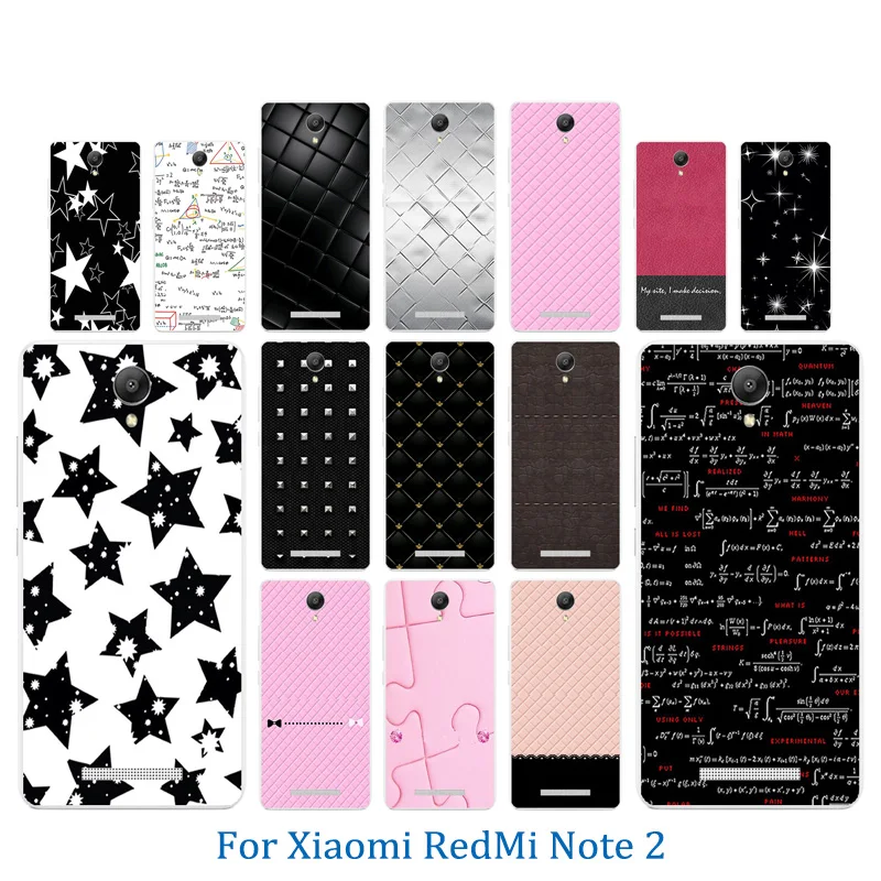 5 дюймов для Xiaomi Redmi Note 2 задняя крышка цветной узор прозрачный мягкий TPU чехлы