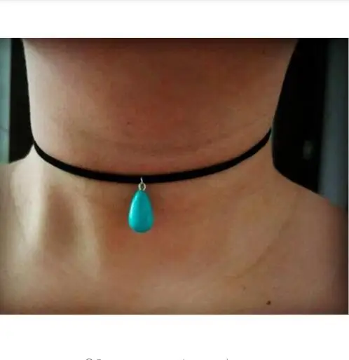 2018 горячая распродажа черные бархатные Кожаные Веревки Чокеры Ожерелье Синий