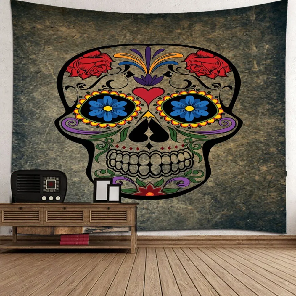3D череп настенный гобелен постельные покрывала украшения для дома Настенный