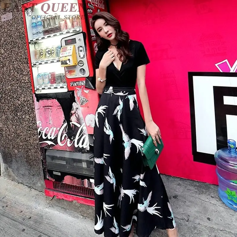 Японское платье туника с глубоким v образным вырезом Элегантное летнее пляжное