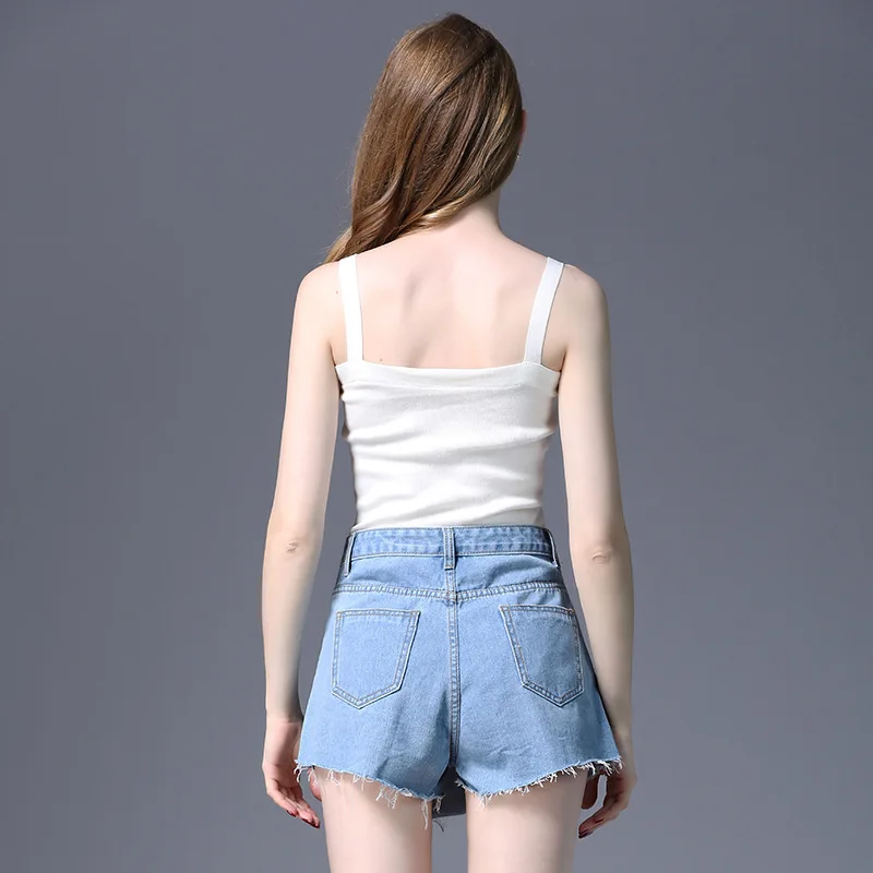 2018 Новые Летние Стильные широкие Джинсовые шорты Женская мода бары анти тащить