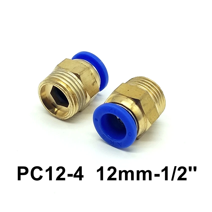 

Прямые пневматические фиттинги, диаметр 12 мм, резьба 1/2 дюйма, быстроразъемный соединитель, 2 шт.