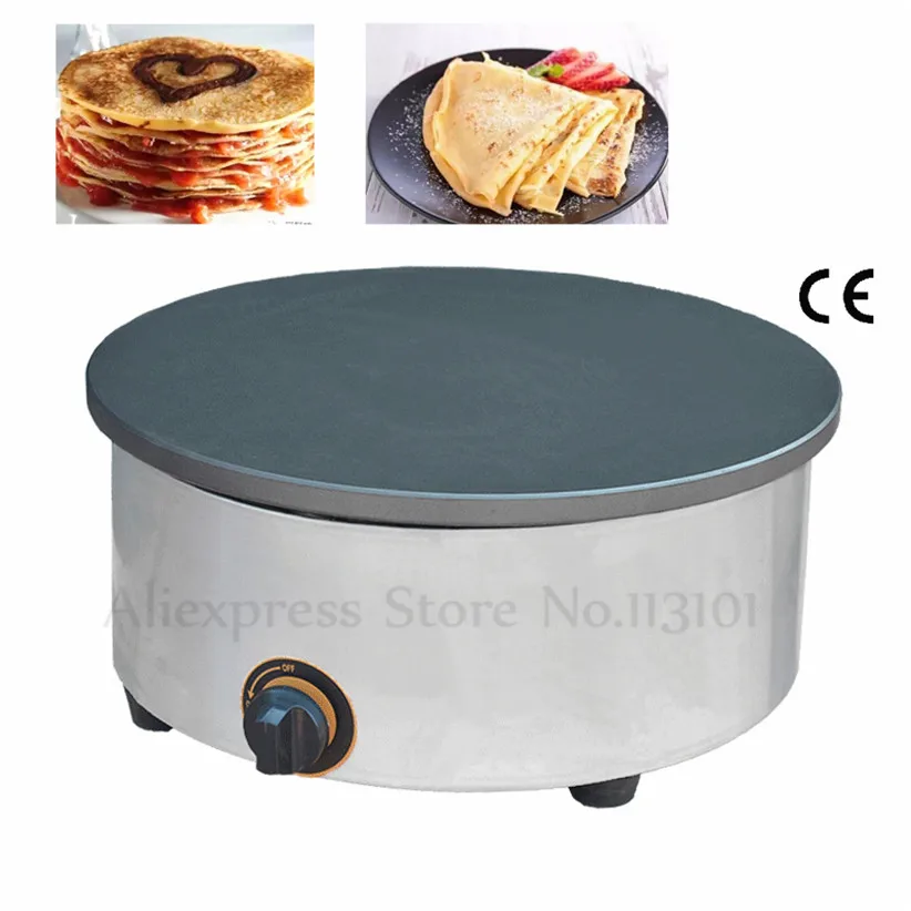 

Commercial Gas Crepe Maker Pizza Pancake Machine Non-stick Tacos Cachapa Griddle Hot Plate Cooktop 15.7" Large Round Pan