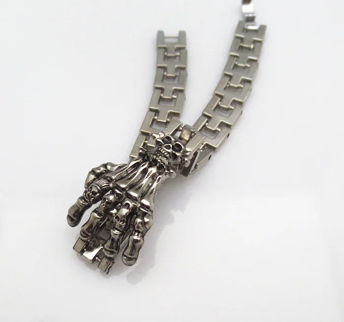 Fashion Man Bracelets Skull Palm Zinc Alloy Silver Color Plated Fine Jewelry Original High Quality Bangle Gift | Украшения и