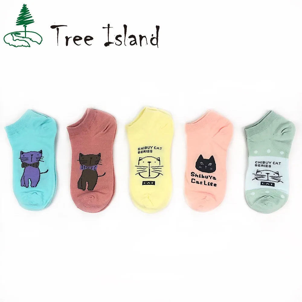 

Color Cat Cartoon women socks casual kawaii animal boat socks cotton fashion 3D print female ankle