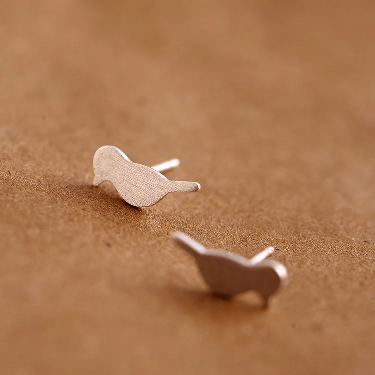 Женские серьги гвоздики из серебра 925 пробы с начесом|925 sterling silver earrings|silver