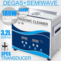 180w ultrasonic cleaner 3 2l stainless bath degas household wash jewelry circuit board hardware parts piston dental instrument