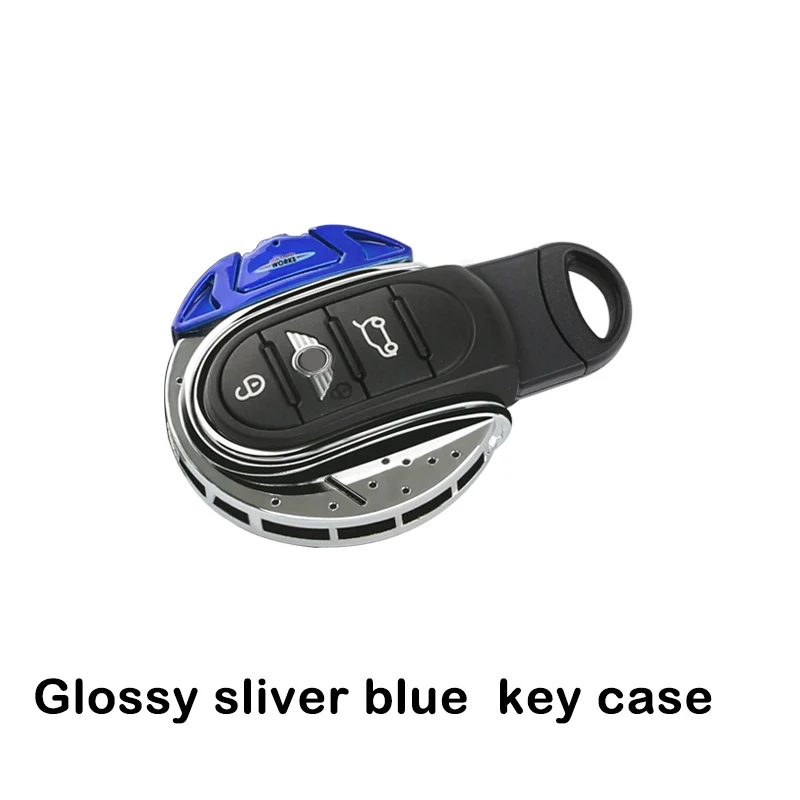Glossy bule key case ABS брелок для ключей, чехол для ключей для mini cooper F55 F56 F57 F54 F60 jcw, пластиковый материал chorme - Название цвета: Glossy bule key case
