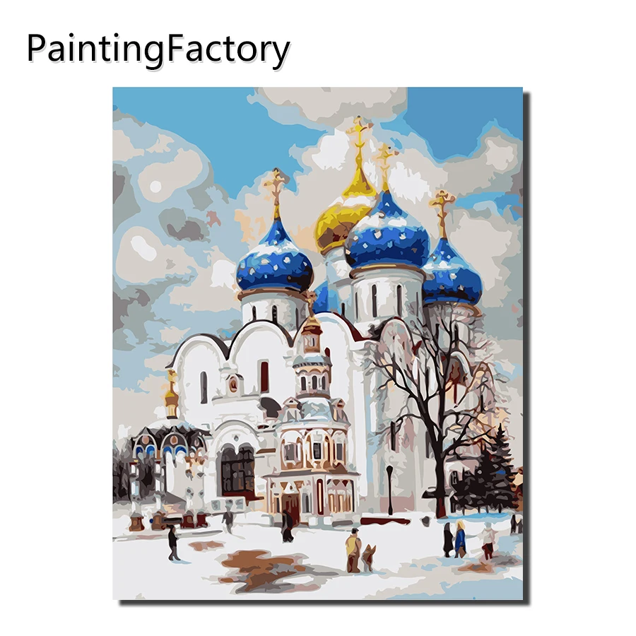 PaintingFactory Безрамная Василий вознесение картина с собором по номерам Современная
