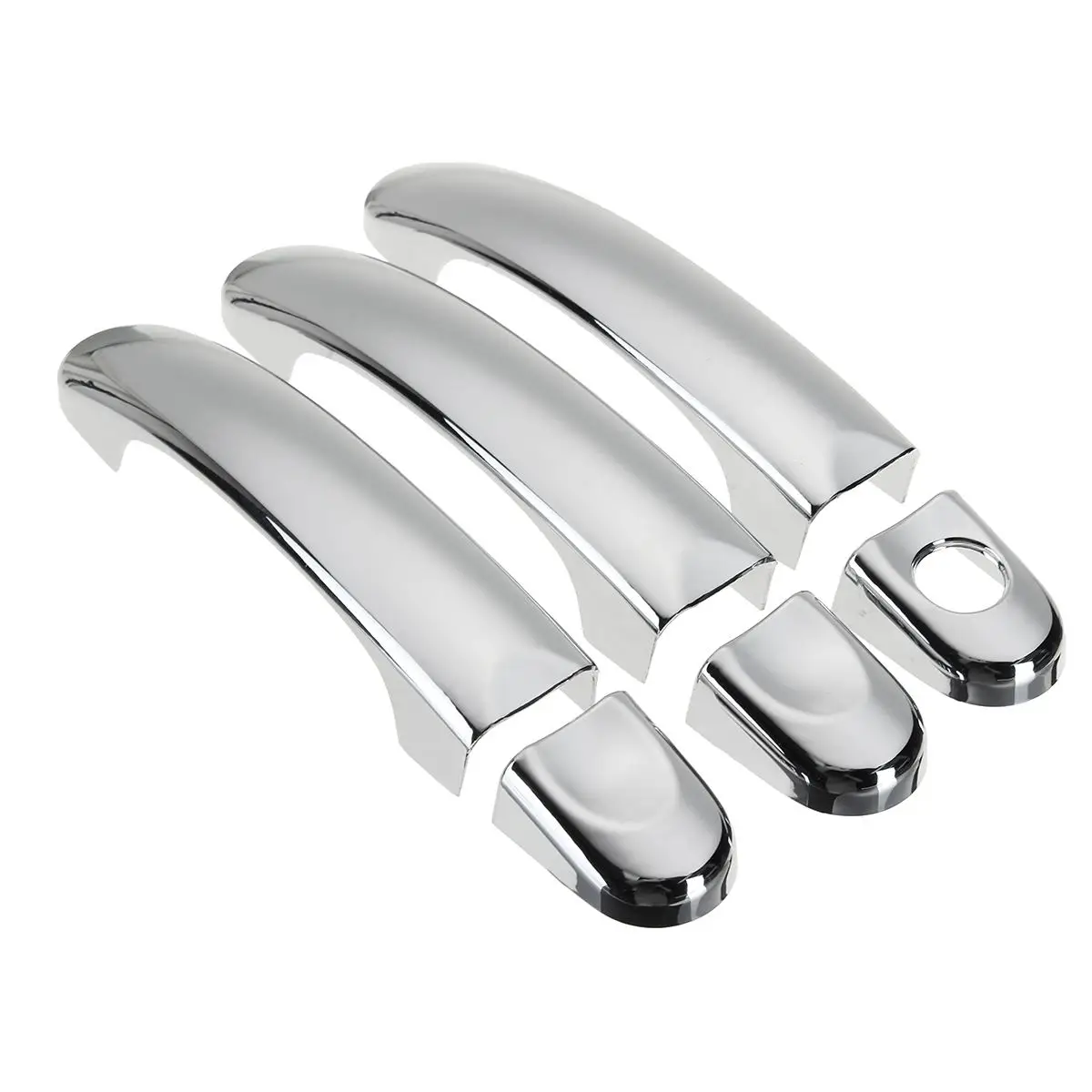 6 pcs with 1 hole Для VW Transporter T5 Caddy 2001-2013 8x/7x/6x Авто хромированная нержавеющая сталь Дверная ручка Накладка набор - Цвет: 6 pcs with 1 hole