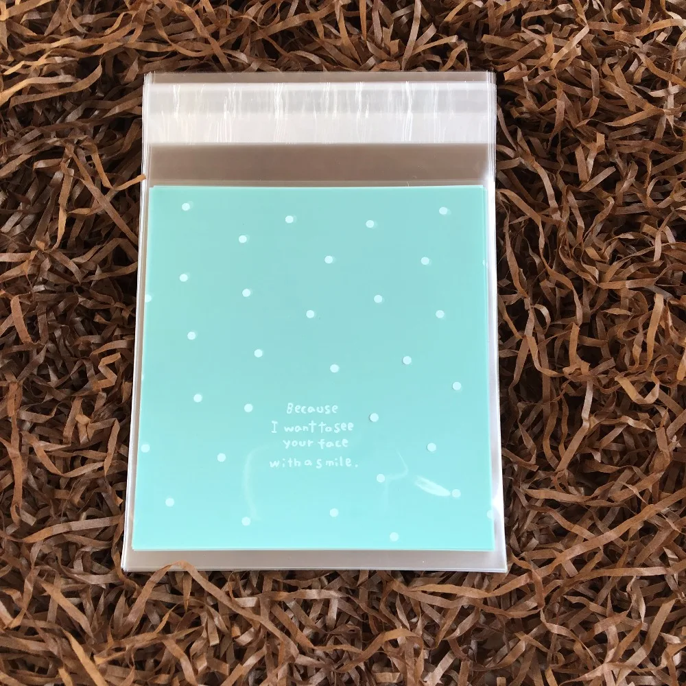 100 шт в горошек синий пластиковый печенья конфеты прозрачные выпечки