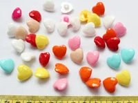 1200pcs rainbow plastic heart shank buttons mixed colors 15mm lk0046