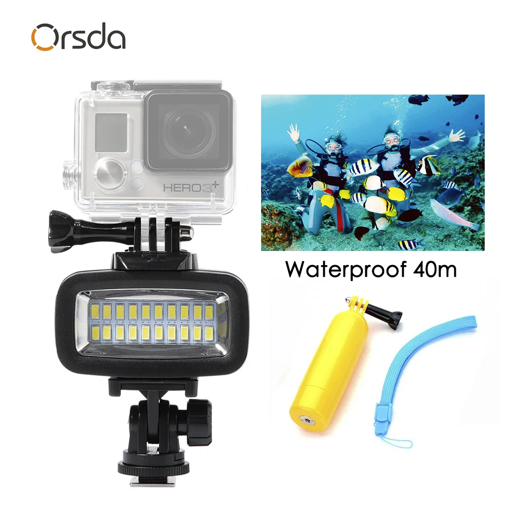 40 м водонепроницаемый 3LED светильник для дайвинга для Gopro 300LM подводный светильник для вспышки для Gopro Hero 7 6 5 экшн-камера вспышка светильник
