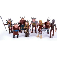 new set of 8 pcs 10 13cm how to train your dragon hiccup astrid stoick action figures toys