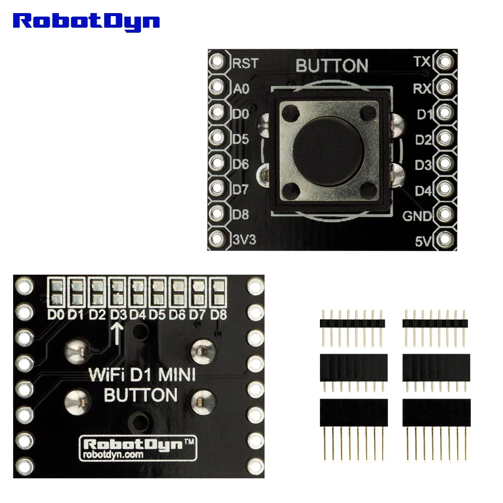 Щит для кнопки Wi-Fi D1 mini с набором контактных разъемов. С изменением подключения
