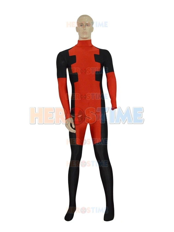 2015 Новый комбинезон Дэдпула на заказ красный и черный спандекс Deadpool костюм