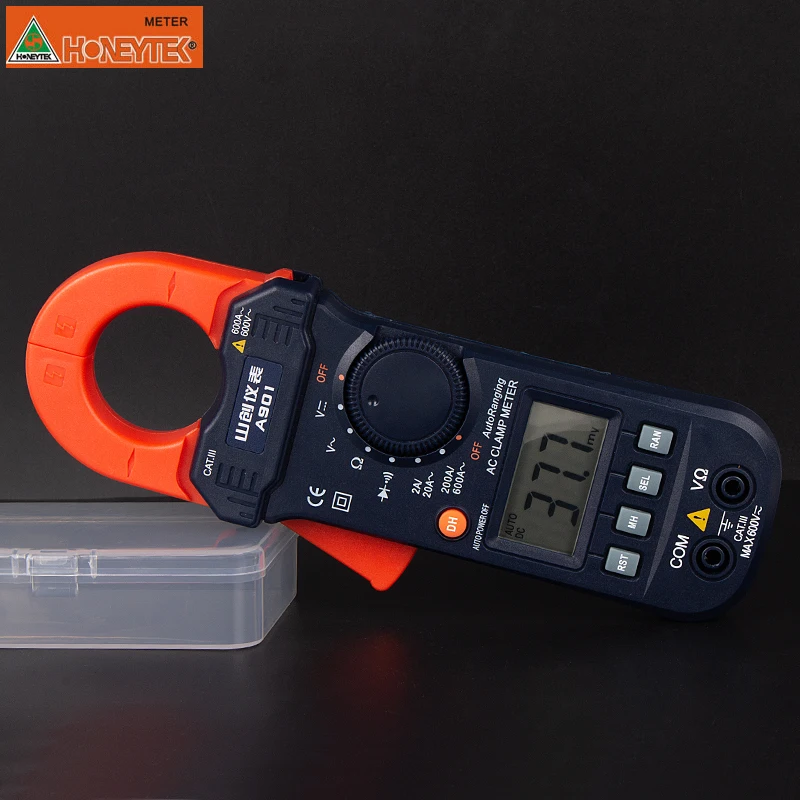 HONEYTEK клещи мультиметр Ампер клещи защита от перегрузки DC/AC 600A вольтметр измеритель тока Сопротивление Емкость Амперметр