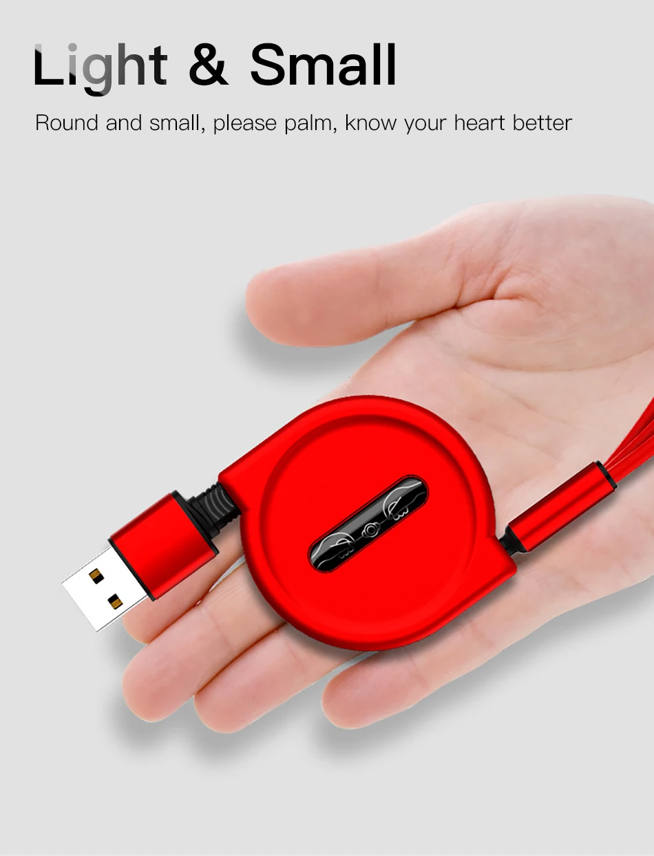 ACCEZZ Выдвижной USB кабель 3A Быстрая зарядка для iPhone XS MAX Micro usb type C для samsung huawei Xiaomi кабели для мобильных телефонов