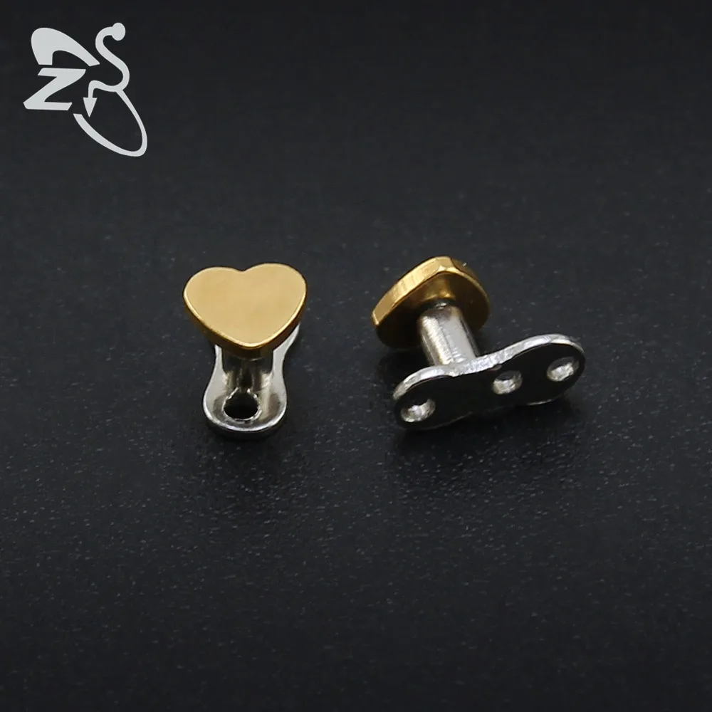 Милое желтое маленькое сердце Кожный Якорь хирургическая стальная внутренняя