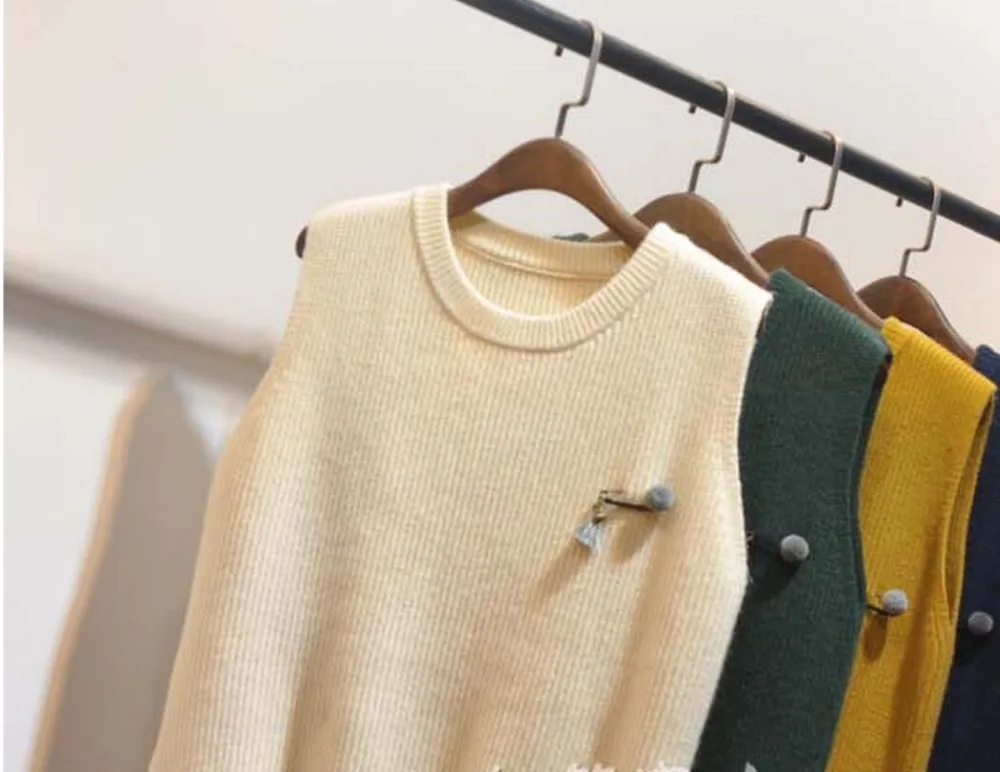 2018 свитер пончо всесезонный пуловер с круглым вырезом однотонный без рукавов брошь на бретелях булавкой