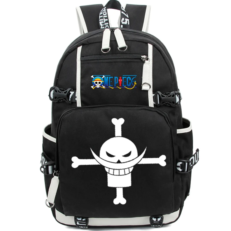 

New Cartoon One Piece Shoulder Bag Teenager Backpack Skull Printing Rucksack Casual Schoolbags Bagpack Mochila Escolar