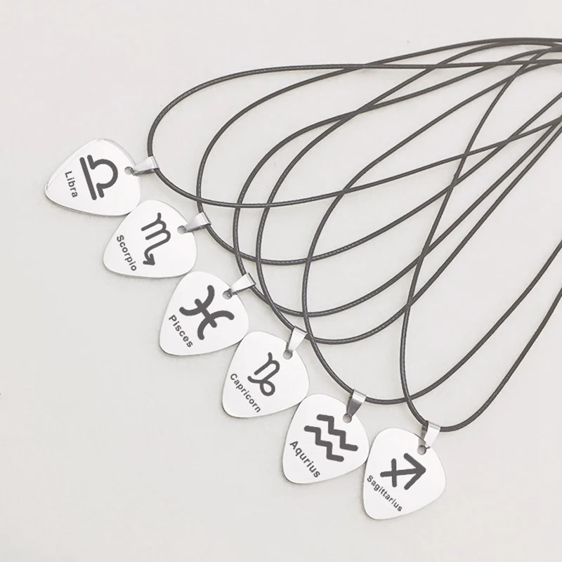 Креативное ожерелье с 12 знаками Зодиака Кулоны из нержавеющей стали черные