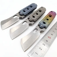 jssq mini folding knife s35vn blade titanium handle ball bearing camping pocket knives tactical survival hunting multi edc tools