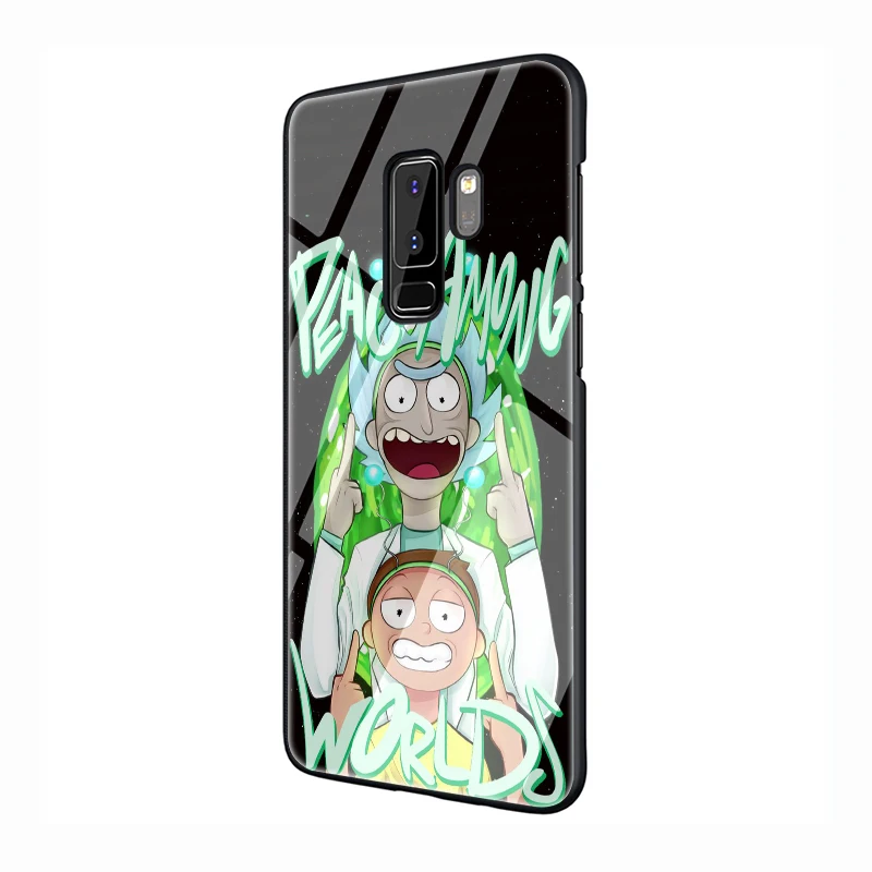 G9 Рик и Морти закаленное Стекло чехол для телефона для samsung S7 край S8 S9 S10 Plus Note 8 9 A10 20 30 40 50 60 70 - Цвет: G9