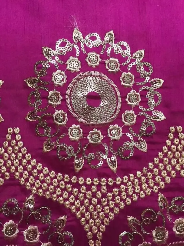 5 Yards/pc Top sale fuchsia George lace fabric with small gold sequins flower design african cotton for clothes JG15-1 | Дом и сад