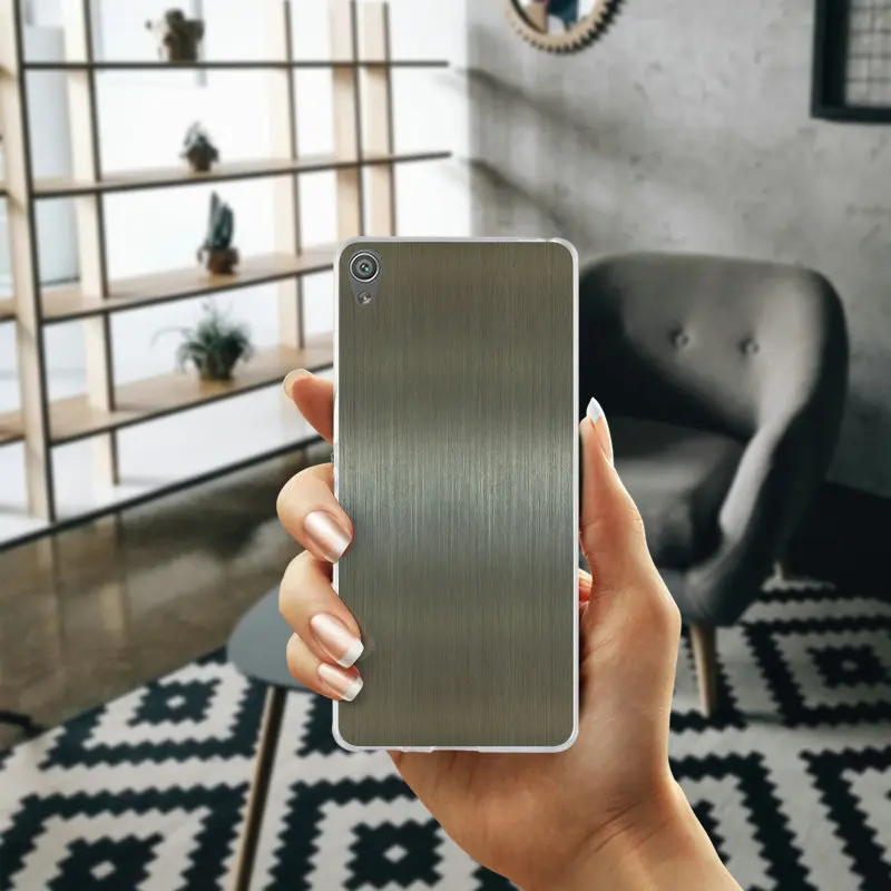 Горячая Текстуры Металл Мягкие TPU чехол для телефона сумки Sony Xperia E3 E5 T3 M2 M4 M5 XA XZ Z Z1