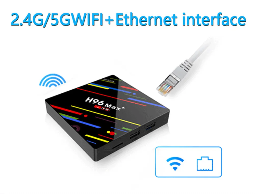 H96 MAX PLUS Android 9 0 Смарт ТВ-бокс 2 Гб ОЗУ 16 ПЗУ четырехъядерный RK3328 4G/5 0G WiFi BT LAN 4K H.265 с