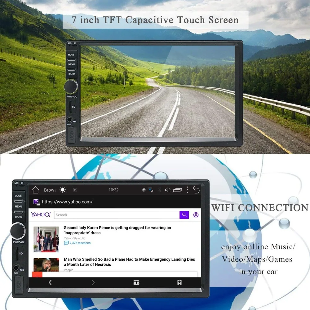 2Din автомобильный стерео GPS 2G + 32G Автомобильный мультимедийный плеер Android Bluetooth