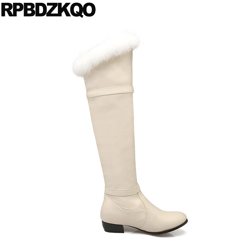 Широкий теленок больших размеров низком каблуке лифт длинный Водонепроницаемые