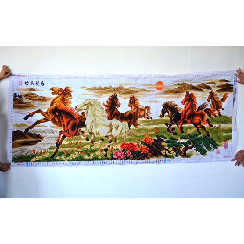 Вышивка крестиком готовая/успех до восьми Pentium восемь лошадей вышивка