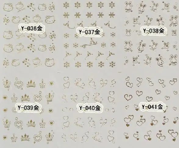 YA LI 110 стиль золото/серебро дизайн ногтей водяные переводные наклейки накладной