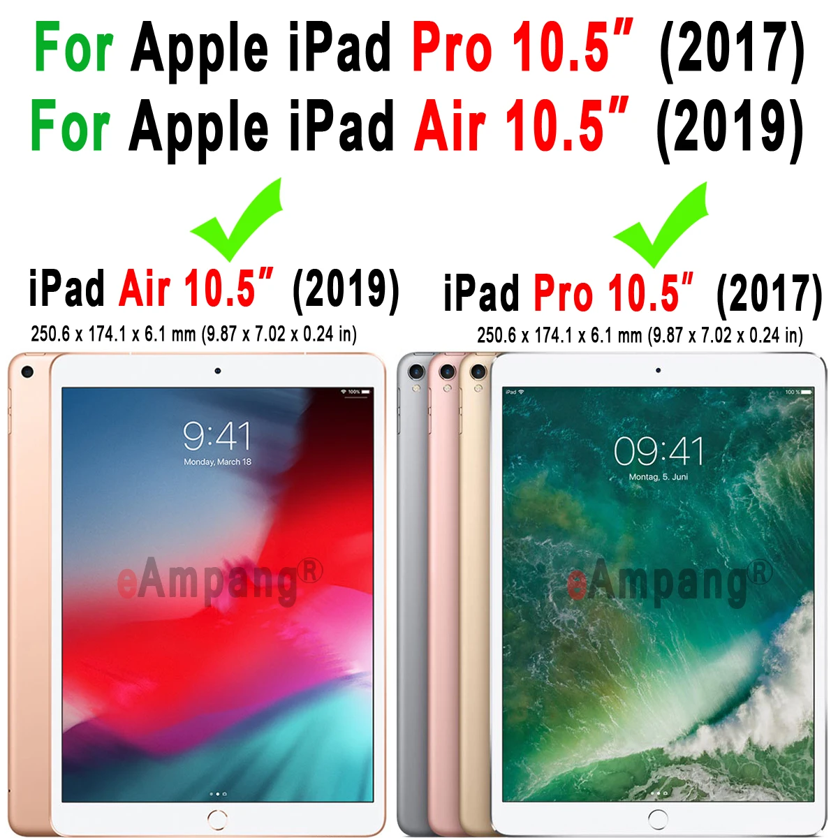 Роскошный кожаный чехол для Apple iPad Air 2019 10 5 3 го поколения Pro A1701 A1709 планшета Смарт
